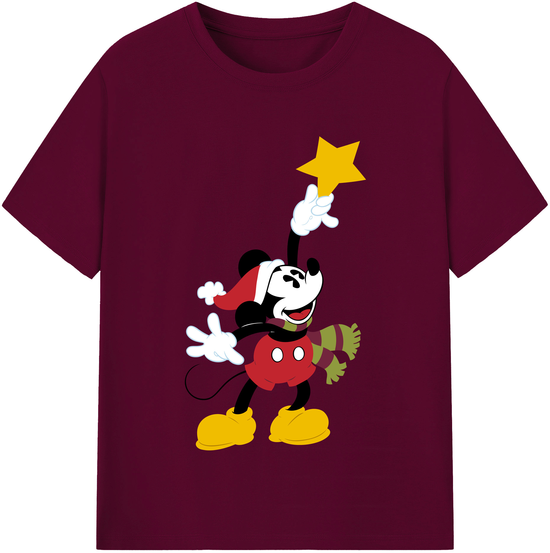 （画像用） ミッキーマウス Mickey Mouse レディースカジュアルプリントTシャツ（綿100％）